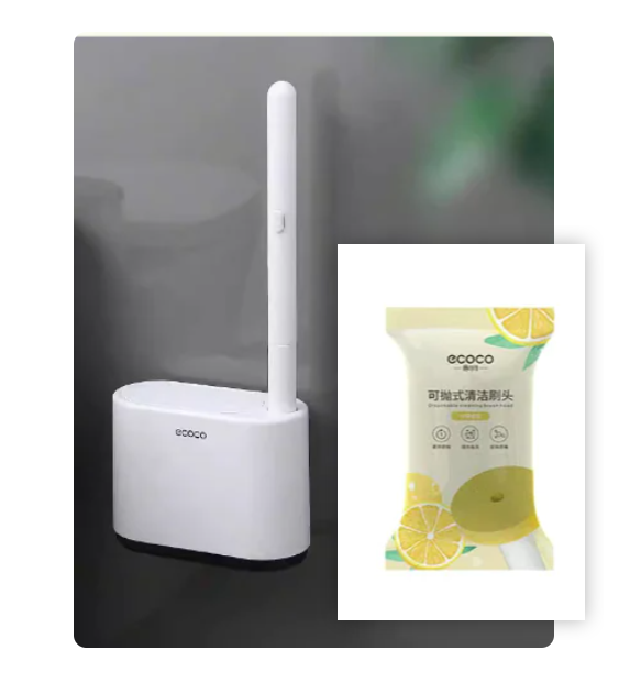 Disposable Toilet Brush with Cleaning Liquid (One Set)